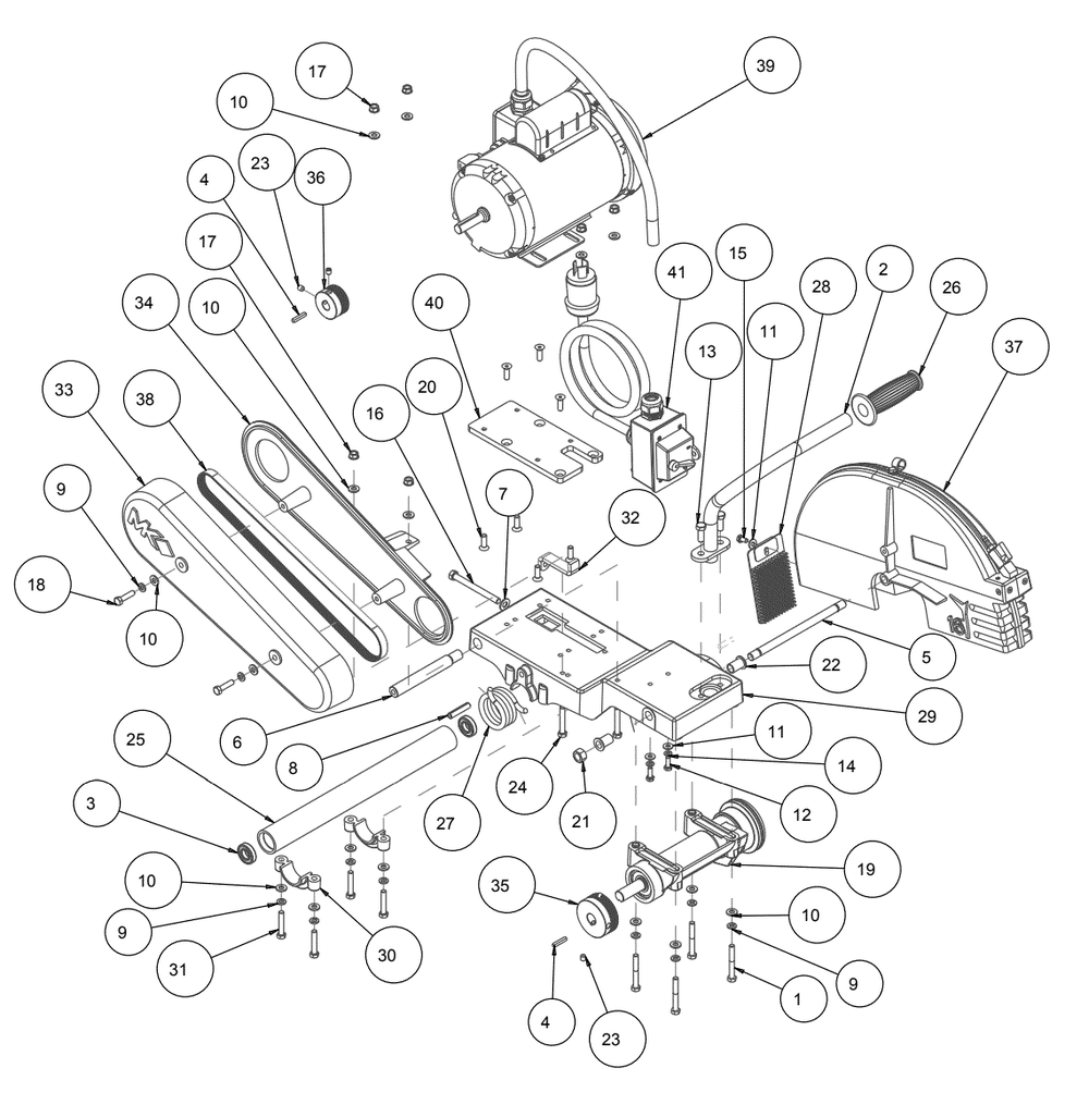 Section 04 Diagram and Parts List for MK-2003E 158751 MK Diamond Concrete Saw
